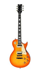 Guitarra Shelter S100FW Les Paul Corpo Mogno, Tampo Flamed Maple, Captação Wilkinson HH, Honey Sunburst