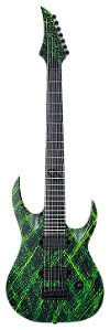 Guitarra 7 cordas Solar A2.7CLN Canibalismo Black Lemon Neon