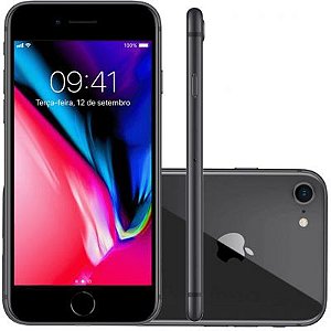 IPHONE 8 CINZA ESPACIAL 64GB TELA 4.7" IOS 11 4G WI-FI CÂMERA 12MP - APPLE