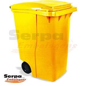 Coletor de Lixo com Tampa 360 Litros Amarelo