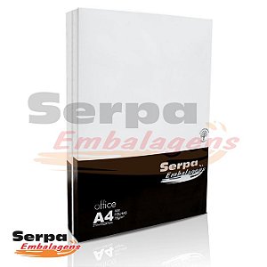 Papel A4 Sulfite 75g Serpa Embalagens - Resma com 500 folhas