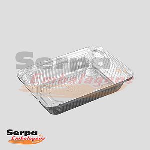 Bandeja de Alumínio D7 750ml com Tampa de Cartão Aluminizado - 10 Unidades WYDA