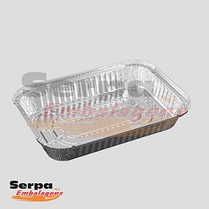 Bandeja de Alumínio D8 1.500ml com Tampa de Cartão Aluminizado - 10 Unidades WYDA