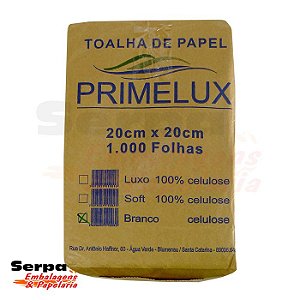 Papel Toalha Interfolhado Branco 20x20cm 1000 Folhas - PRIMELUX