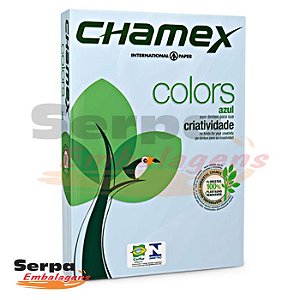 Papel A4 Sulfite 75g Azul Chamex - Resma com 500 folhas