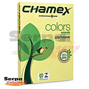 Papel A4 Sulfite 75g Amarelo Chamex - Resma com 500 folhas