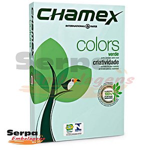 Papel A4 Sulfite 75g Verde Chamex - Resma com 500 folhas