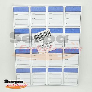 Etiqueta de Papel CC 30 x 38 mm Azul 150g Cantos Retos com 1.000 unidades