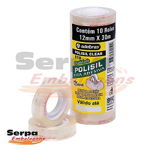 Fita POLISIL Adesiva Transparente 12mm x 30m