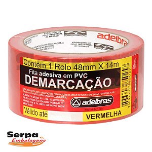 Fita Adesiva Demarcação de Solo 48mm x 14m VERMELHA