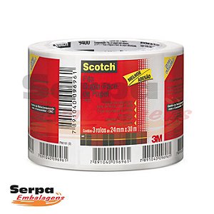 Fita Dupla Face de Papel Scotch 3M 24mm x 30m