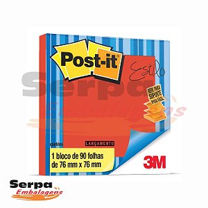 Bloco de Anotações Post-it 76x76mm - Telha / Vermelho