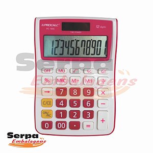 Calculadora de Mesa Rosa com 12 dígitos