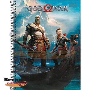 CADERNO ESPIRAL CAPA DURA UNIVERSITÁRIO 10 MATÉRIAS GOD OF WAR 200 FOLHAS