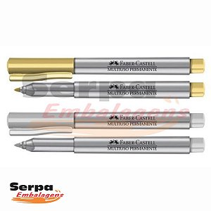 Marcador Multiuso Permanente Prata ou Dourado Faber-castell