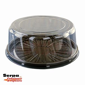 G 50S Embalagem para Torta Pequena 1,5kg Preta PET - GALVANOTEK