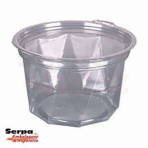 G 771 D Pote Redondo com Tampa Articulada 500ml Cristal PET - GALVANOTEK