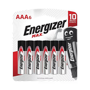Kit com 6 Pilhas Alcalinas Max AAA6 Palito - ENERGIZER