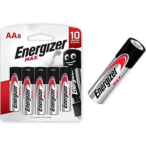 Pilha Alcalina Energizer Max AAA8 - Pequena - 8 Pilhas