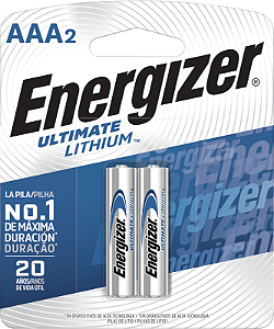 Pilha Energizer Ultimate Lithium AAA - 2 Pilhas