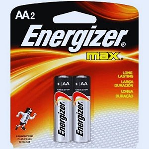 Pilha Alcalina Energizer Max Aa - Pequena - 2 Pilhas