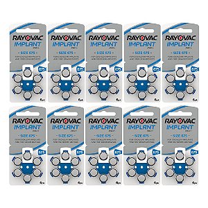 60 Pilhas Rayovac Tam 675 para Implante Coclear - IMPLANT PRO+