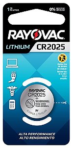 Pilha Eletrônica Rayovac Botão CR2025 - 1 Pilha