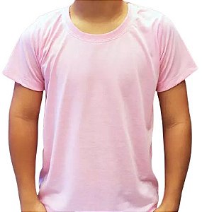 Camiseta infantil ROSA CLARO 100% poliestr fio 30.1 Gramatura 160