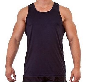 Regata Masculina PRETA  100% poliestr 160 gramatura Fio 30.1 para sublimar