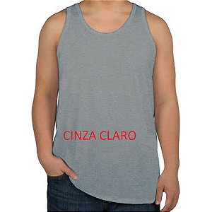 Regata Masculina CINZA CLARO  100% poliestr 160 gramatura Fio 30.1 para sublimar