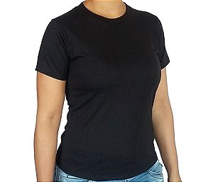 Baby Look Feminina PRETA para sublimação 100% poliestr 160 gramatura