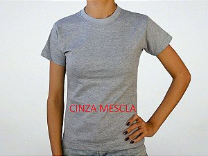 Baby Look Feminina CINZA MESCLA para sublimação 100% poliestr 160 gramatura FIO 30.1