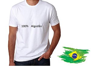 Camiseta 100% algodão BRANCA Fio 30.1