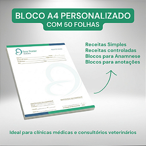 Blocos 21x29,7 cm com 50 folhas cada - Personalizados