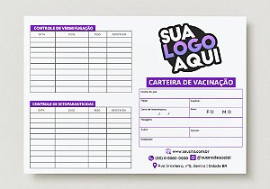 Carteira de vacinação PET 4 pág. - Personalizada