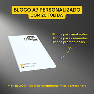 Blocos 7x10cm, com 20 folhas cada - Personalizados