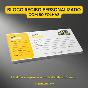 Bloco recibo 10x21 cm - Personalizado