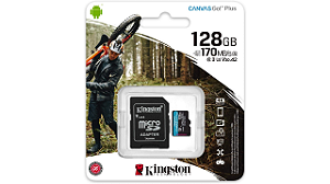 Cartão de Memoria Kingston Micro SD 128GB Canvas GO Plus Classe 10Â