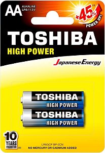 Pilha Alcalina AA 1,5V Cartela com 2 Unid Toshiba