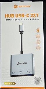 Adaptador Tipo-c Para Hdmi + Usb 3.0 + Usb C Resolução 4k Peining Pei-Hub16