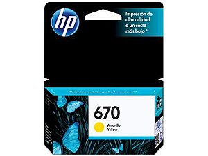 Cartucho Original Hp 670 Amarelo Cz116ab