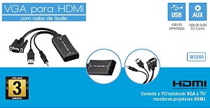 Cabo Vga Para Hdmi C/ Audio Multilaser Wi280