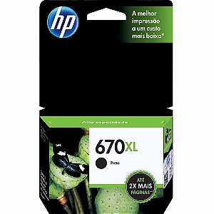 Cartucho HP 670XL Preto CZ117AB