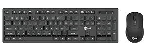 KIT TECLADO+MOUSE SEM FIO KW201 PRETO LECOO