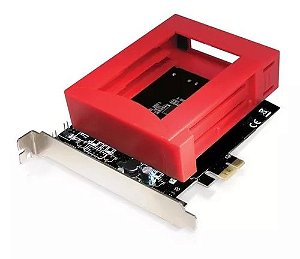 PLACA PCI EXPRESS - 2 PORTAS SATA III - SUPORTE P/ 2 HDDS 2.5 COMTAC 9197