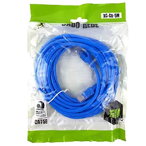 CABO DE REDE CAT5E 5 METROS  RJ45 XC-CR-5M X-CELL