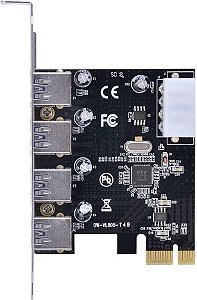 PLACA PCI EXPRESS 4 PORTAS USB 30 VIA COMTAC 9349