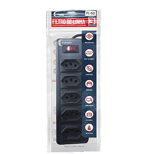 FILTRO DE LINHA COM 5 TOMADAS FL-52BK COLETEK