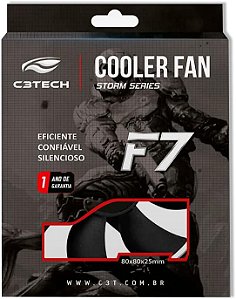 Cooler Fan C3Tech F7-50BK 8cm Black Silencioso | Infopeças