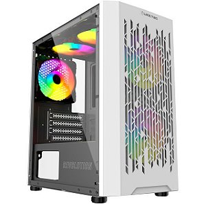 GABINETE GAMER SNOW REVOLUTION RGB (3X FAN RGB / LATERAL VIDRO / M-ATX / MESH / PSUCOVER) LIKETEC